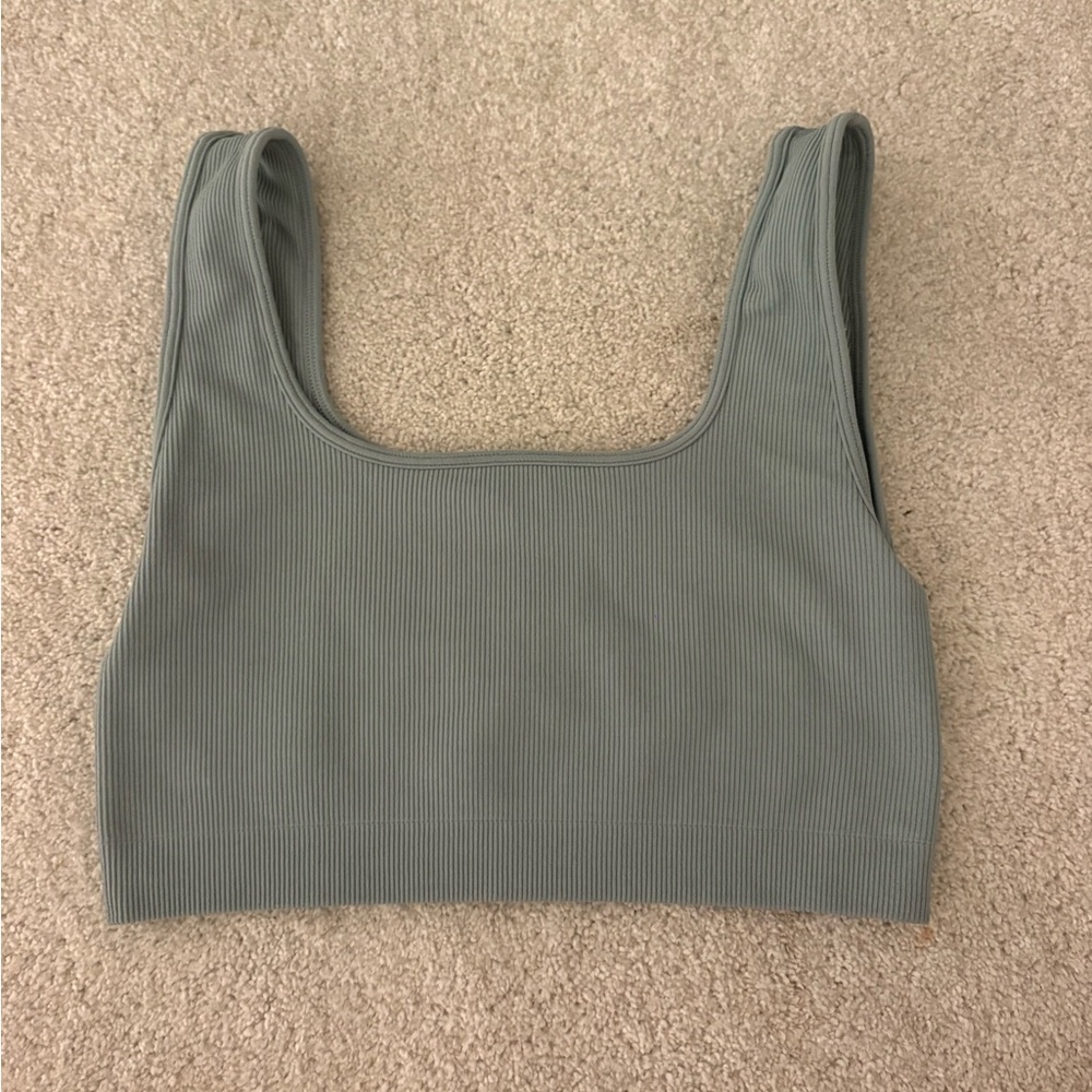 SET Active Sage Green Ribbed Square-Neck Cropped Camisole